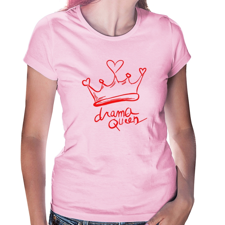 Baby Look Drama Queen - Rosa Bebê