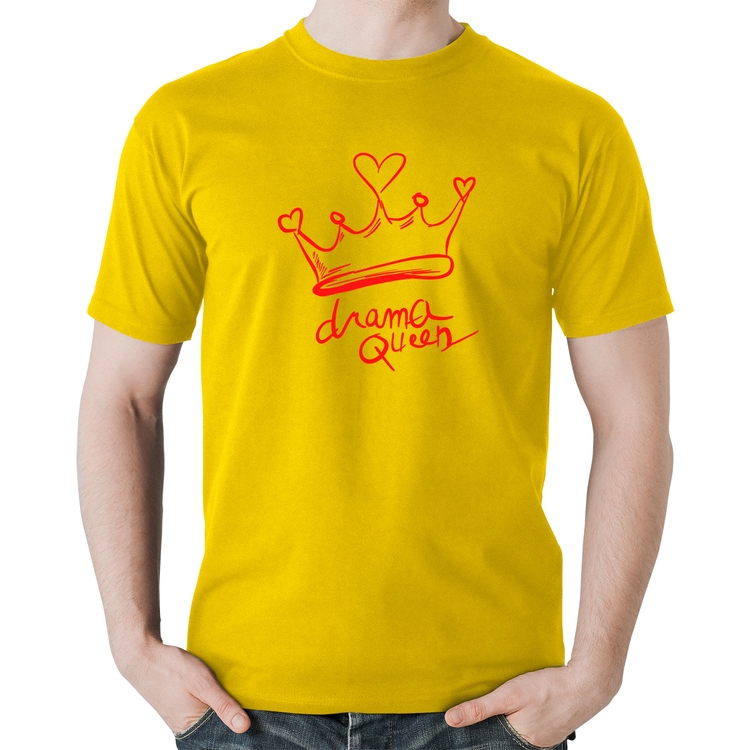 Camiseta Algodão Drama Queen - Amarela