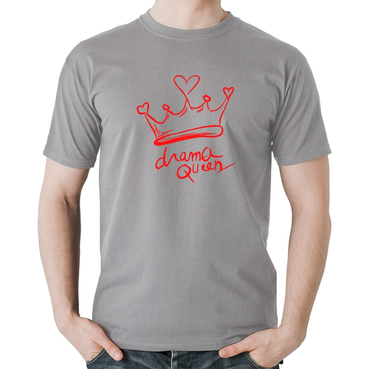 Camiseta Algodão Drama Queen - Cinza
