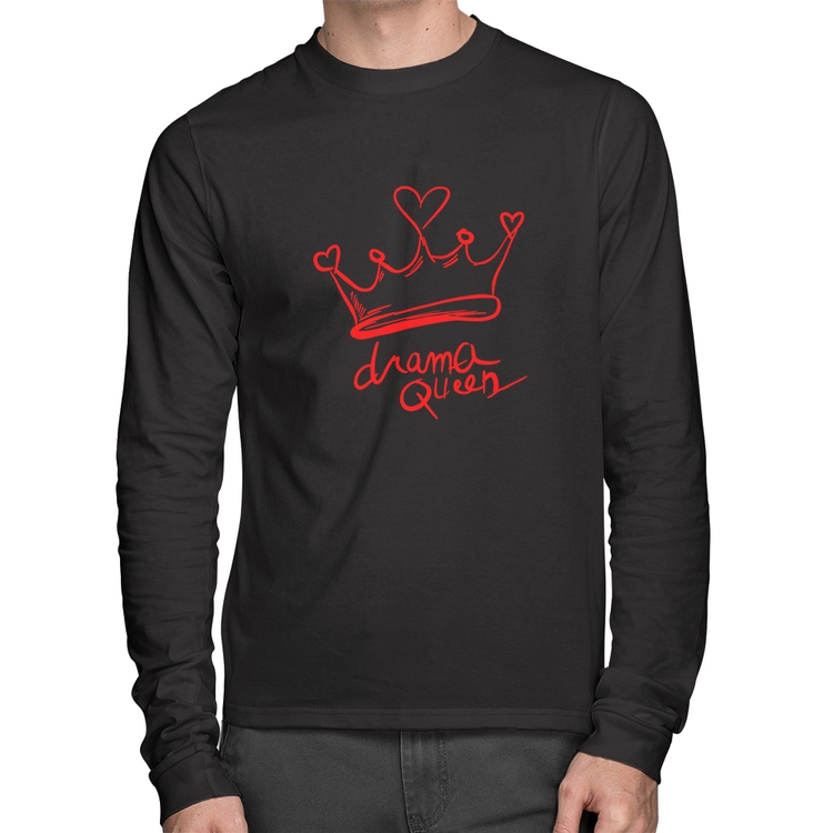 Camiseta Algodão Drama Queen Manga Longa