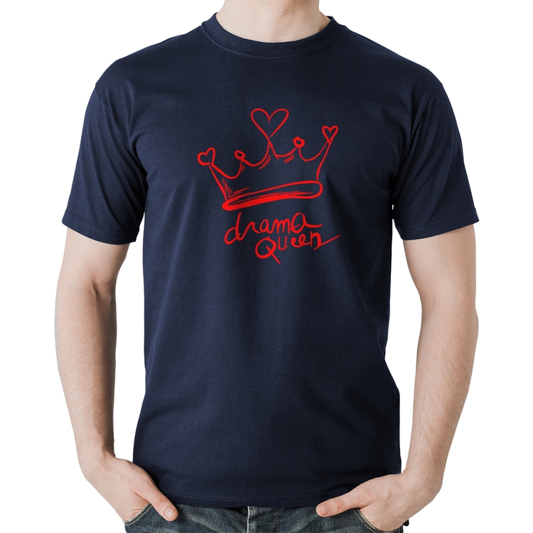 Camiseta Algodão Drama Queen - Marinho