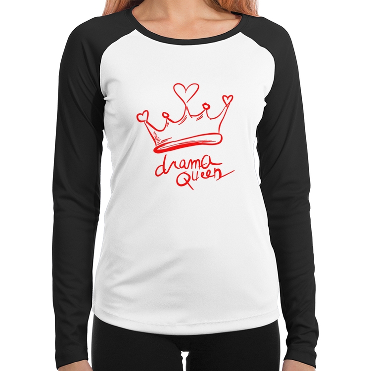 Baby Look Raglan Drama Queen Manga Longa