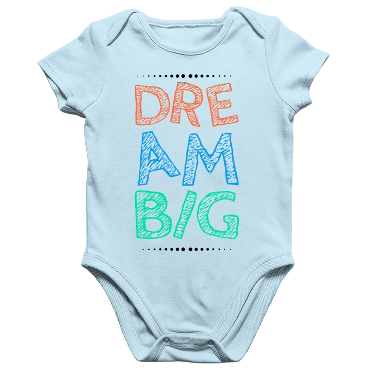 Body Bebê Algodão Dream Big - Azul Bebê