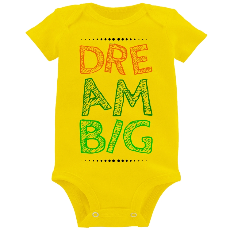 Body Bebê Dream Big - Amarelo