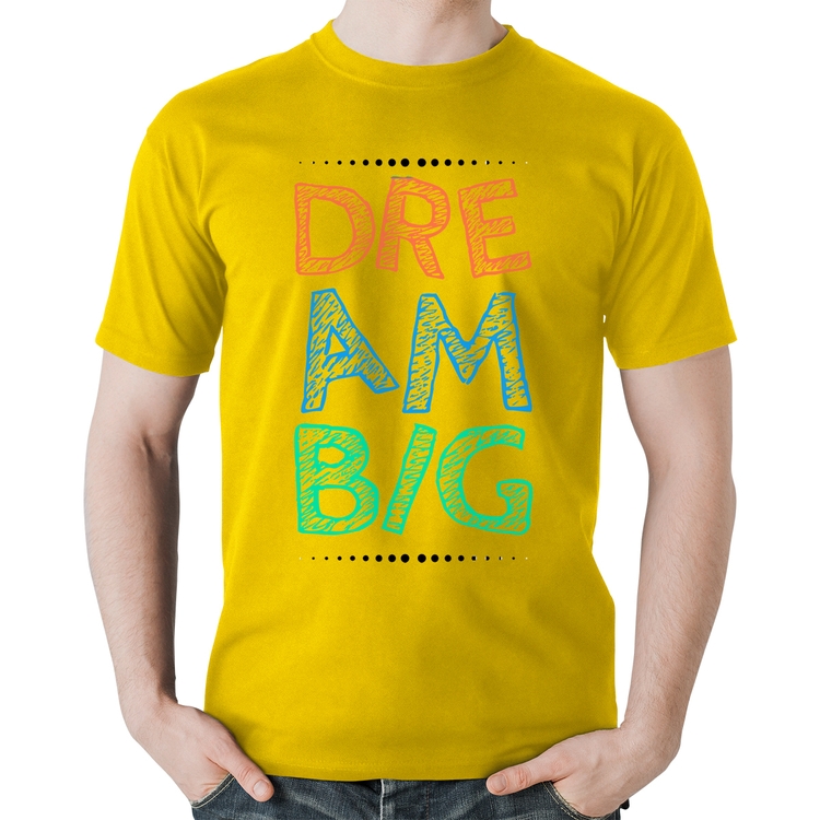 Camiseta Algodão Dream Big - Amarela