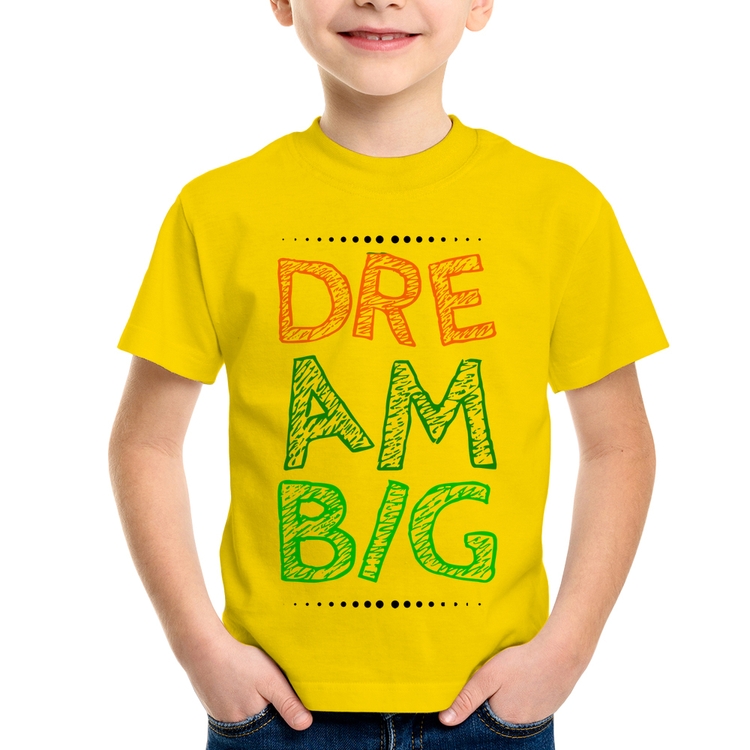Camiseta Infantil Dream Big - Amarela