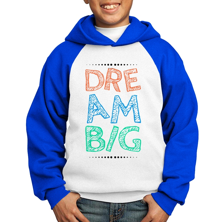 Moletom Infantil Dream Big - Branco/Azul