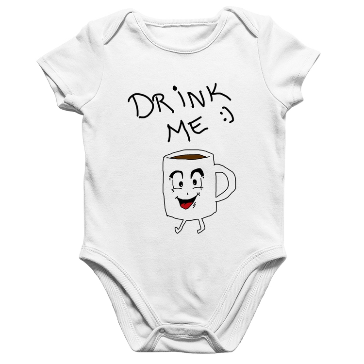 Body Bebê Algodão Drink Me - Branco