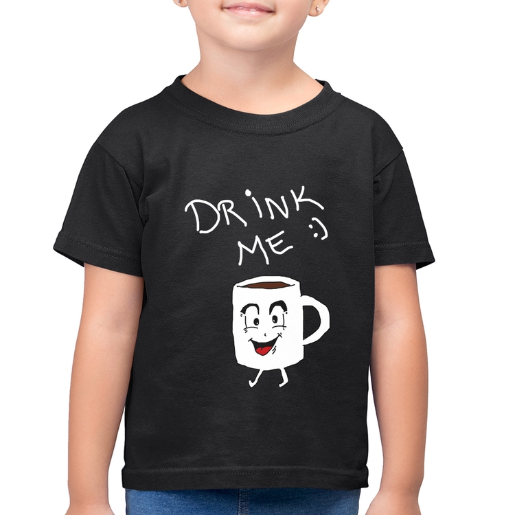 Camiseta Algodão Infantil Drink Me