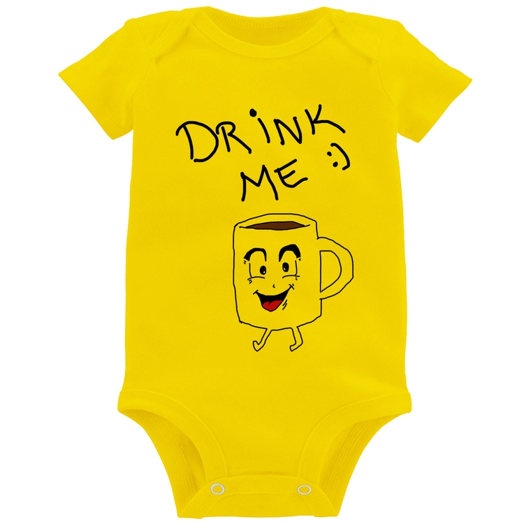 Body Bebê Drink Me - Amarelo