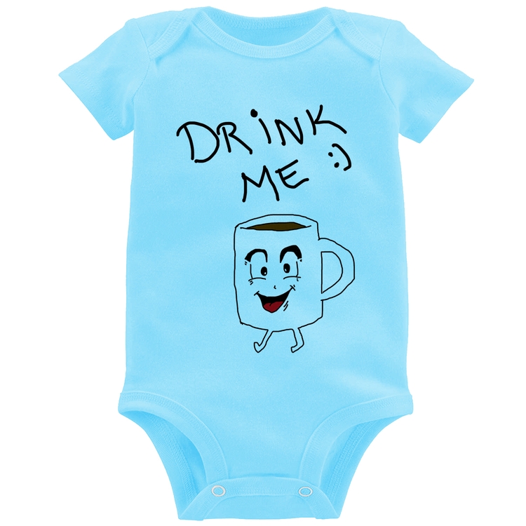 Body Bebê Drink Me - Azul Bebê