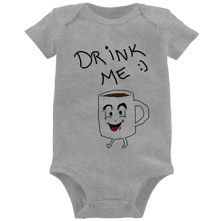 Body Bebê Drink Me - Cinza