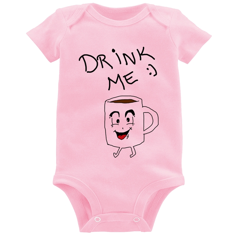Body Bebê Drink Me - Rosa Bebê