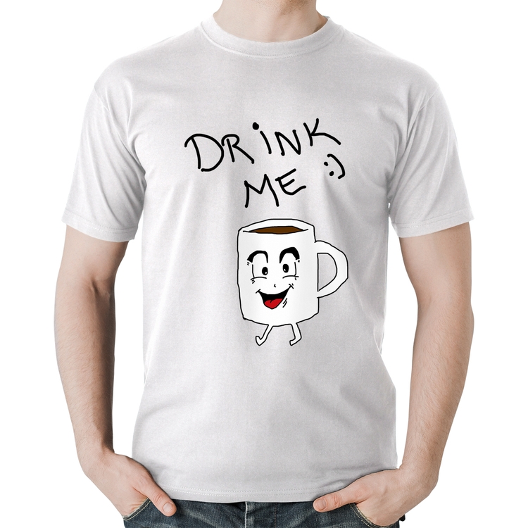 Camiseta Algodão Drink Me - Branca
