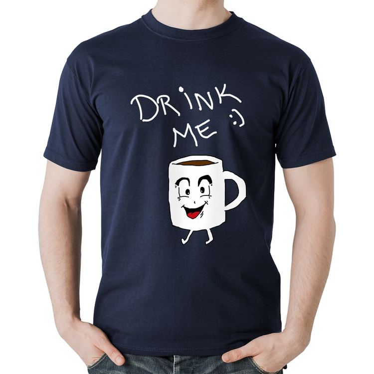Camiseta Algodão Drink Me - Marinho