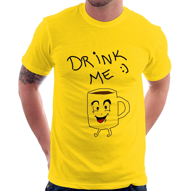 Camiseta Drink Me - Amarela