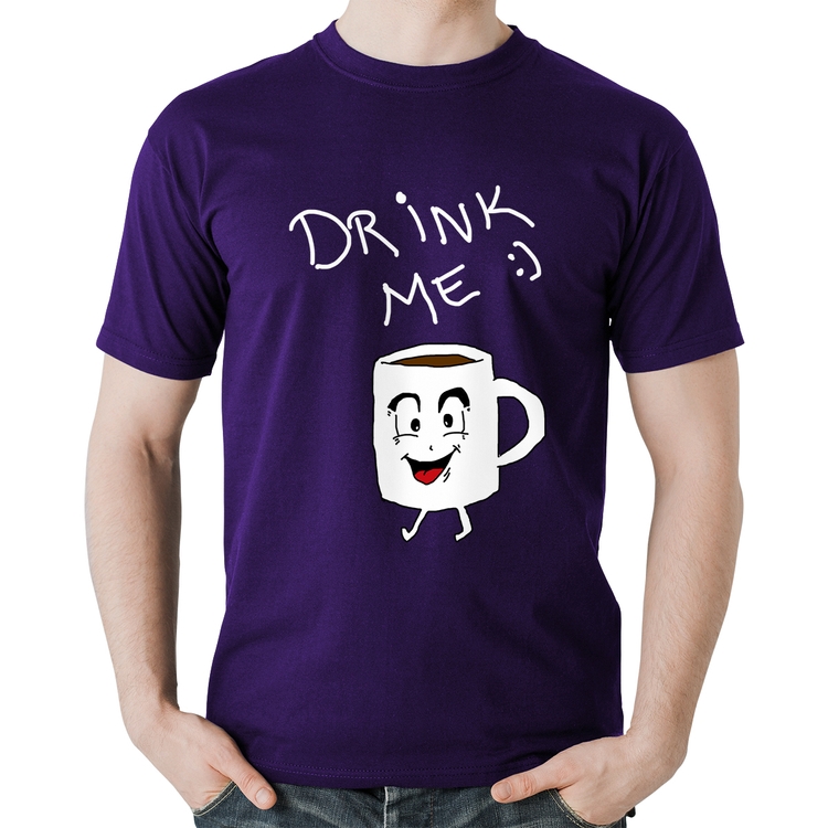Camiseta Algodão Drink Me - Roxa
