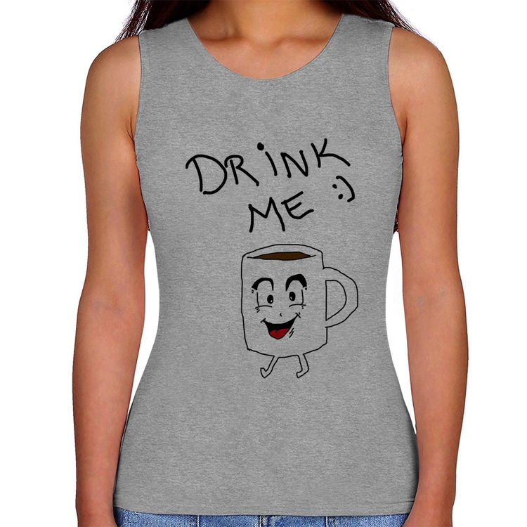 Regata Feminina Drink Me - Cinza