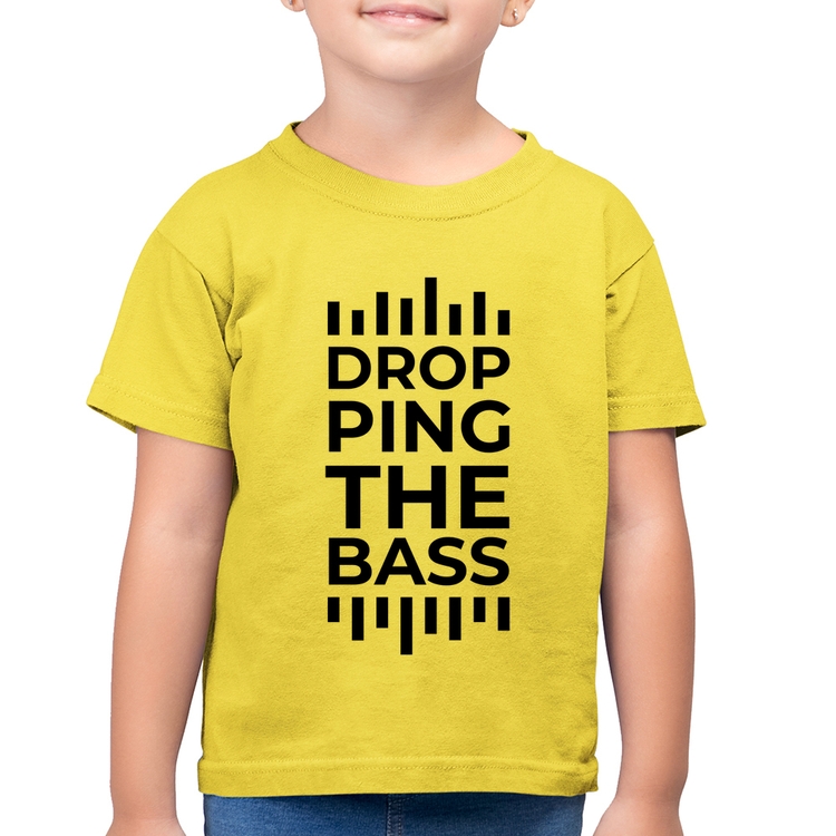 Camiseta Algodão Infantil Dropping The Bass - Amarelo Canário