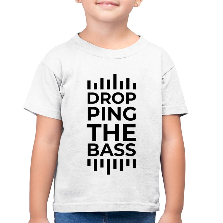 Camiseta Algodão Infantil Dropping The Bass - Branca