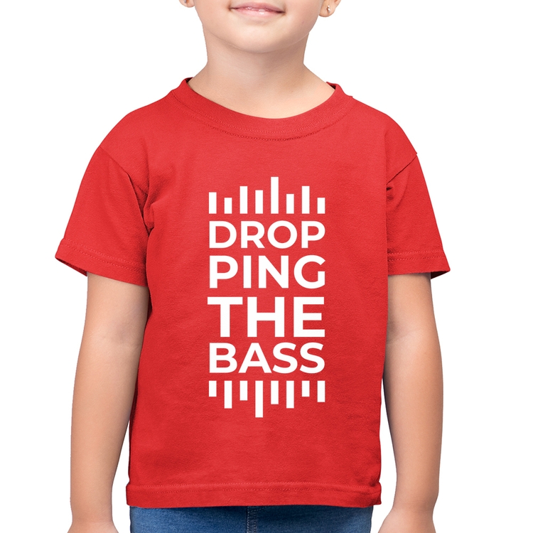 Camiseta Algodão Infantil Dropping The Bass - Vermelha