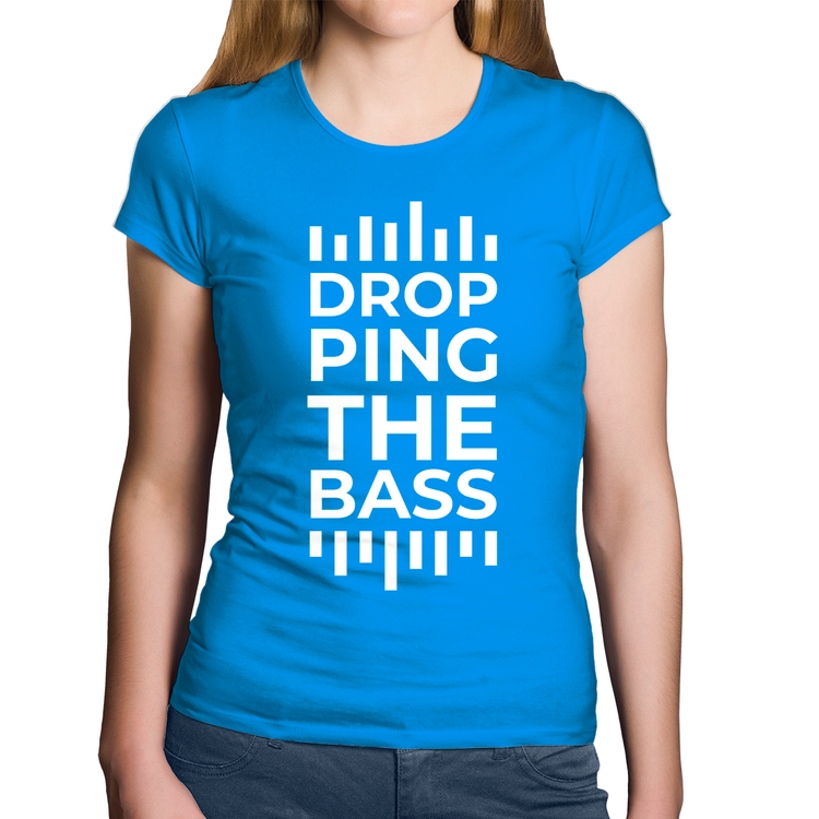 Baby Look Algodão Dropping The Bass - Azul