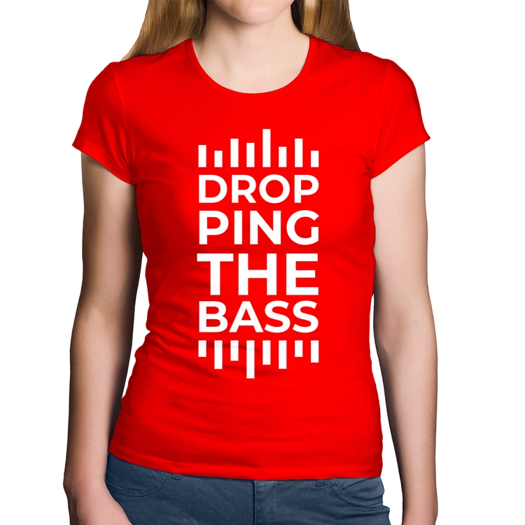 Baby Look Algodão Dropping The Bass - Vermelha