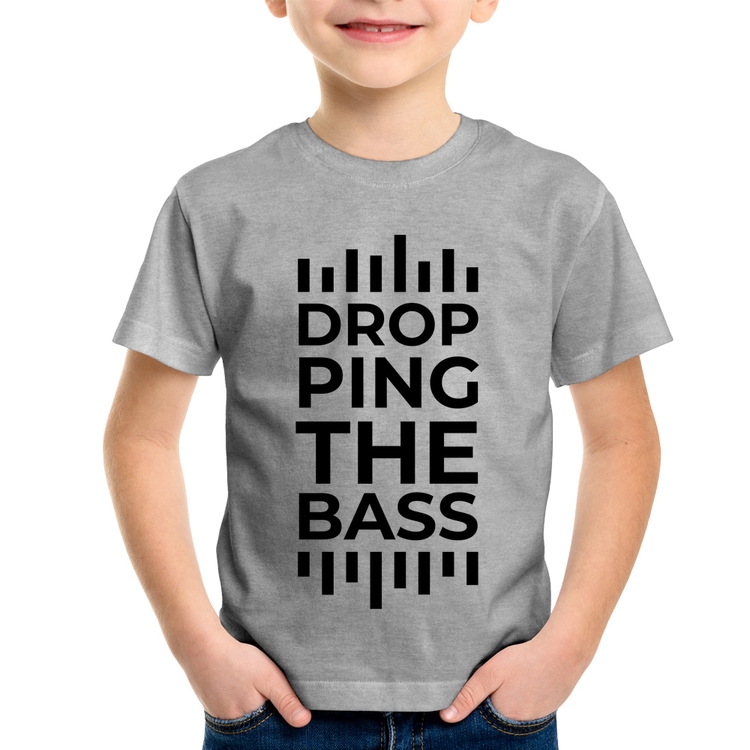 Camiseta Infantil Dropping The Bass - Cinza