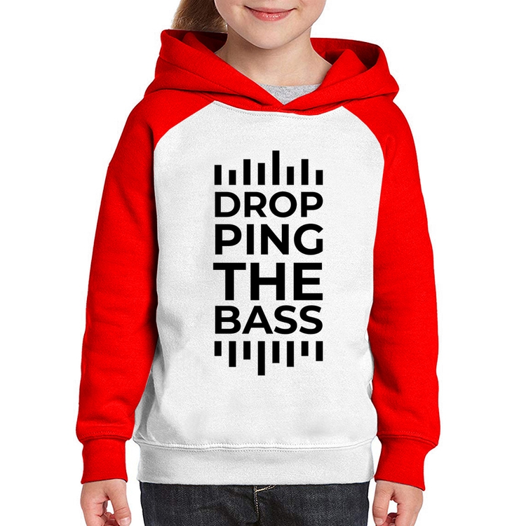 Moletom Infantil Dropping The Bass - Branco/Vermelho