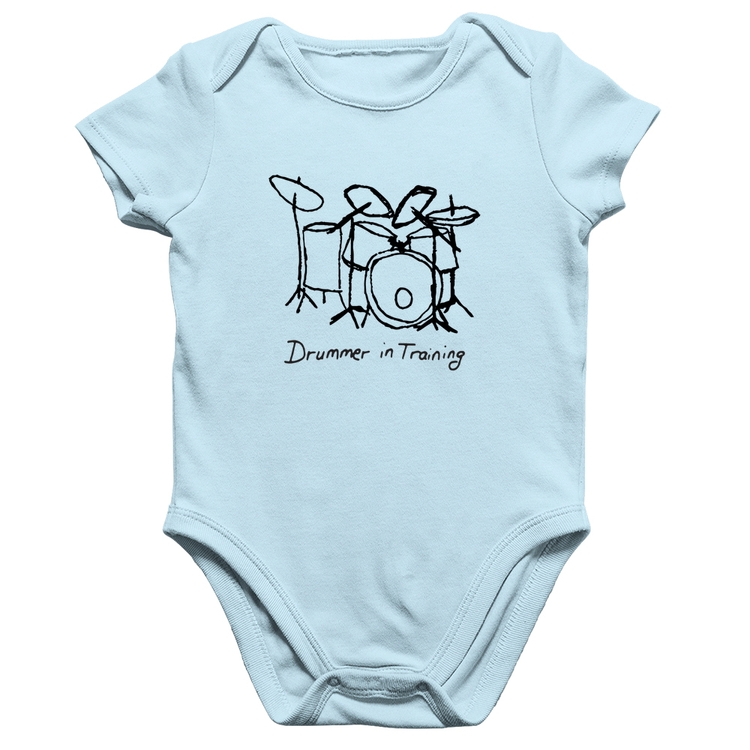 Body Bebê Algodão Drummer in Training - Azul Bebê