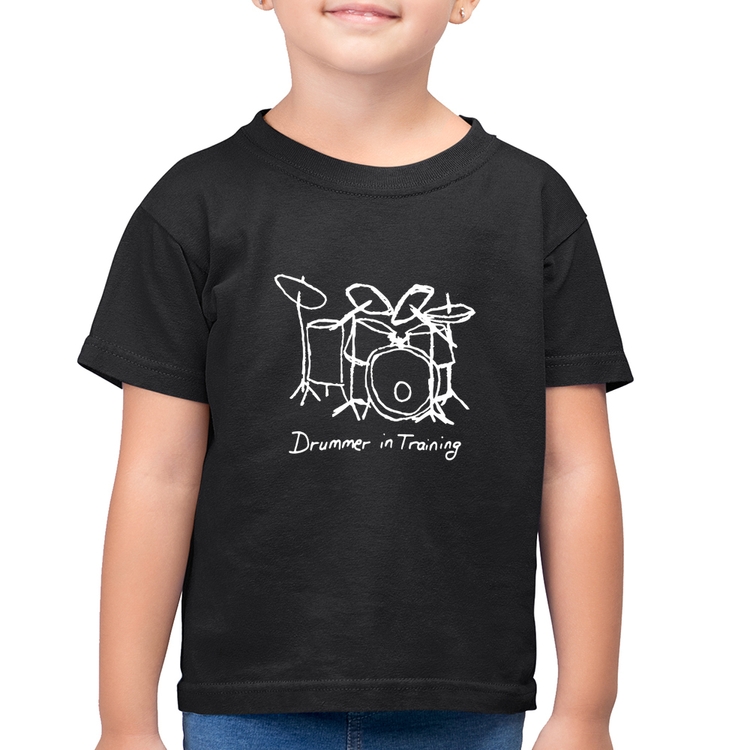 Camiseta Algodão Infantil Drummer in Training