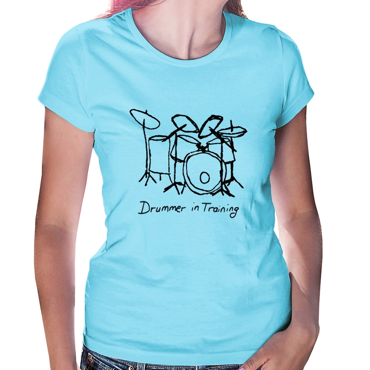 Baby Look Drummer in Training - Azul Bebê