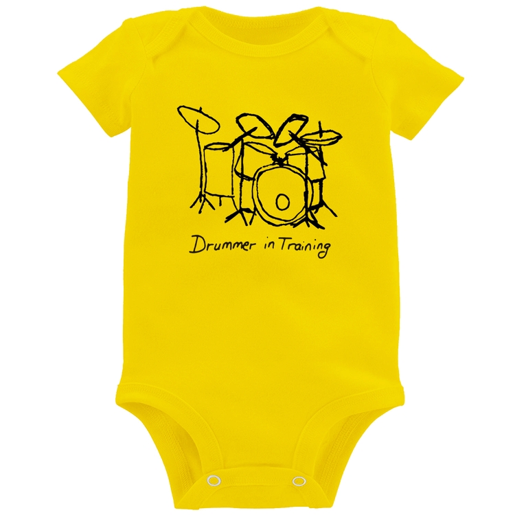 Body Bebê Drummer in Training - Amarelo