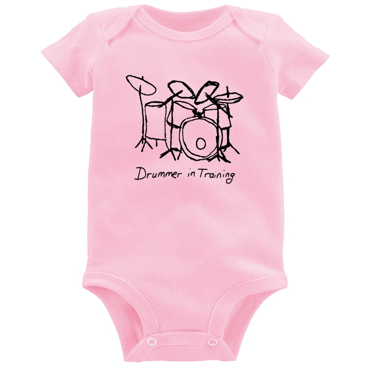 Body Bebê Drummer in Training - Rosa Bebê