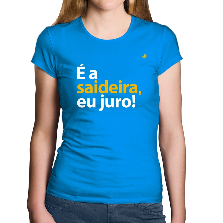 Baby Look Algodão É a saideira, eu juro! - Azul