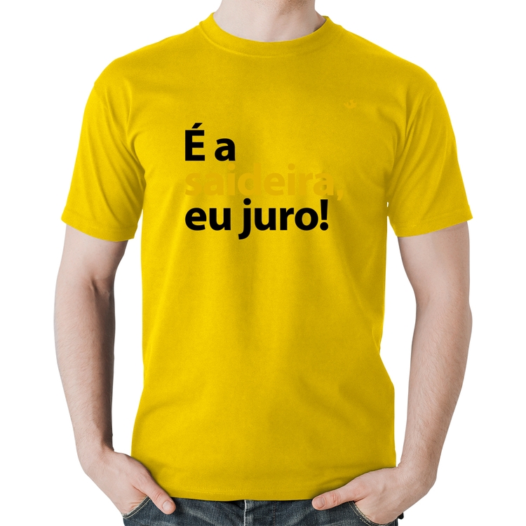 Camiseta Algodão É a saideira, eu juro! - Amarela