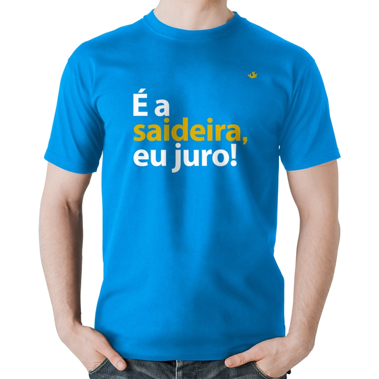 Camiseta Algodão É a saideira, eu juro! - Azul