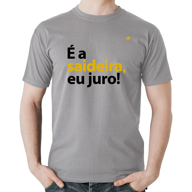 Camiseta Algodão É a saideira, eu juro! - Cinza