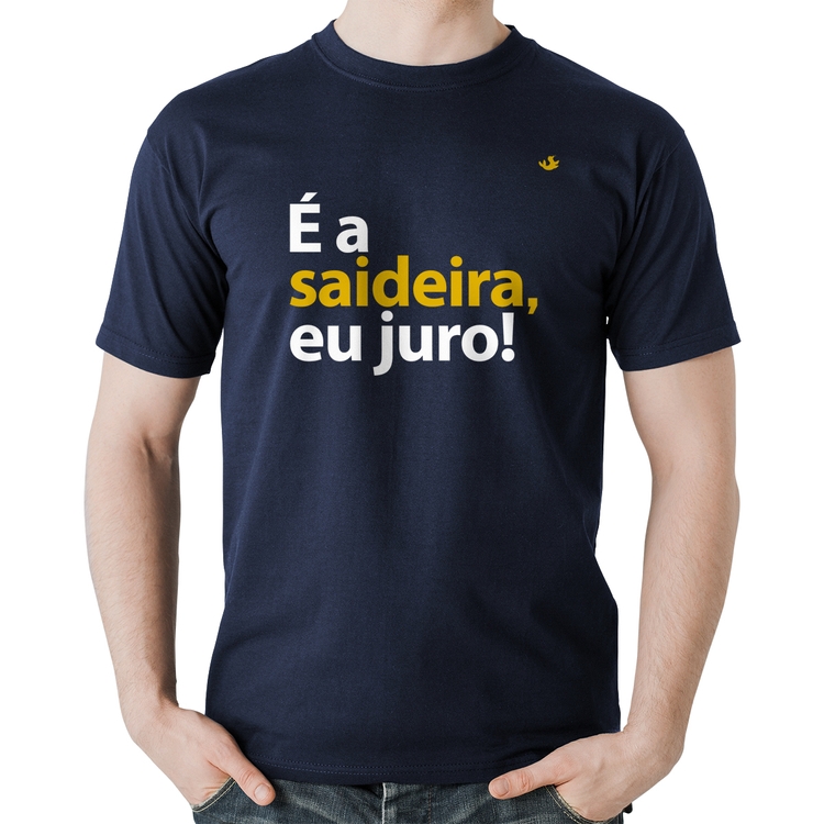 Camiseta Algodão É a saideira, eu juro! - Marinho