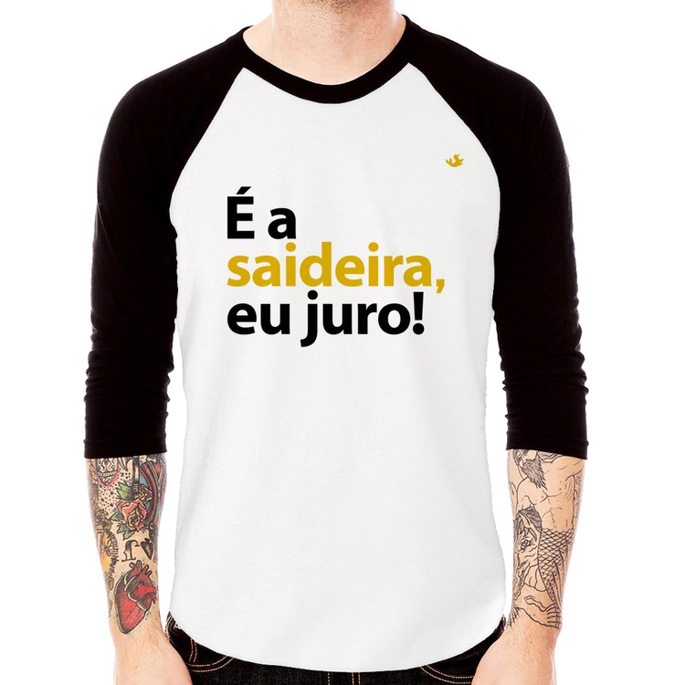 Camiseta Raglan É a saideira, eu juro! Manga 3/4