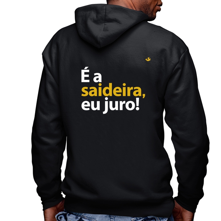 Blusa Moletom É a saideira, eu juro! Masculina com Capuz e Zíper