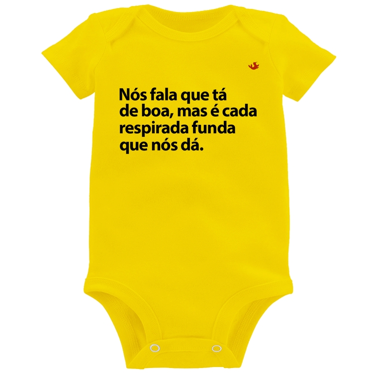 Body Bebê É cada respirada funda que nós dá - Amarelo