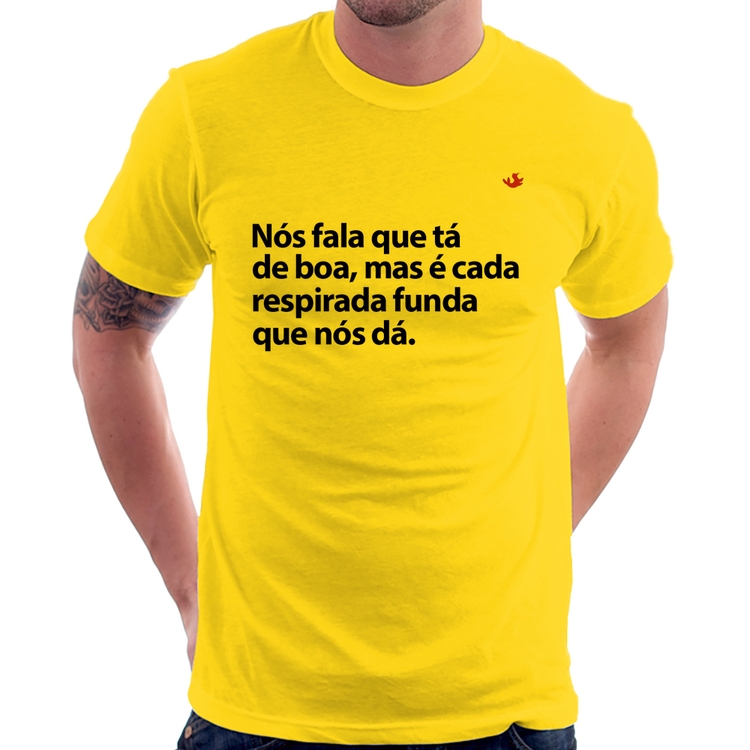 Camiseta É cada respirada funda que nós dá - Amarela