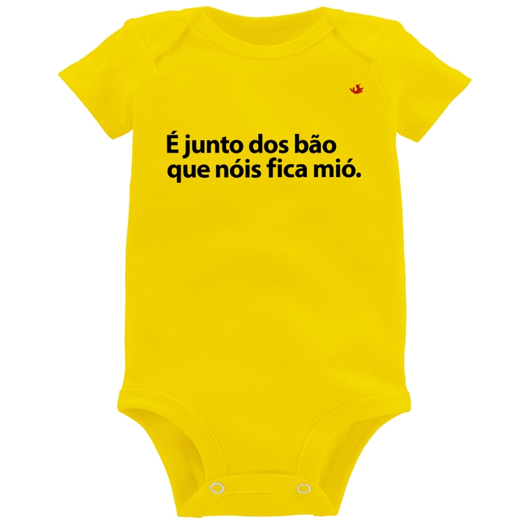Body Bebê É junto dos bão que nóis fica mió - Amarelo