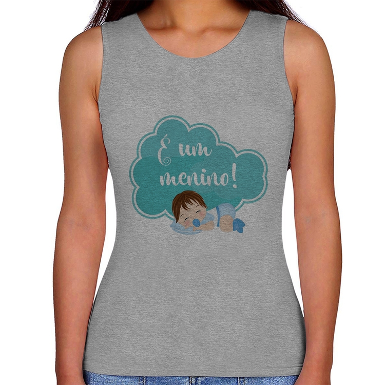 Regata Feminina É um menino - Cinza