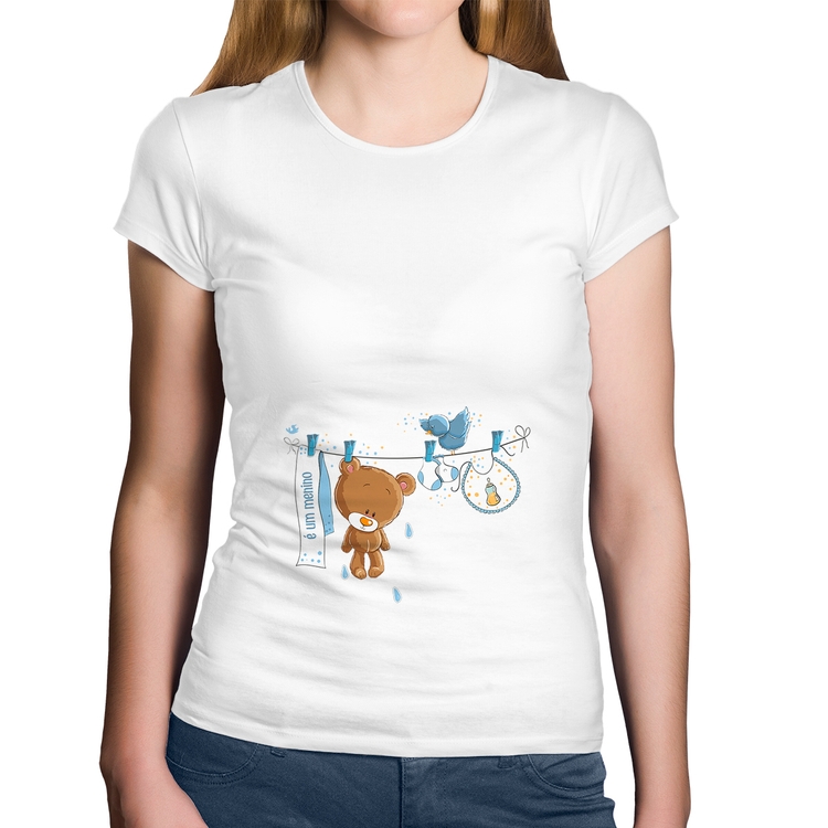 Baby Look Algodão É um menino - Branca