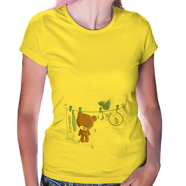 Baby Look É um menino - Amarela