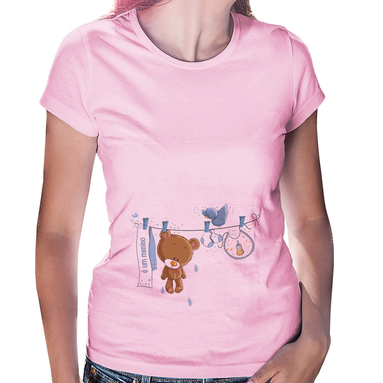 Baby Look É um menino - Rosa Bebê