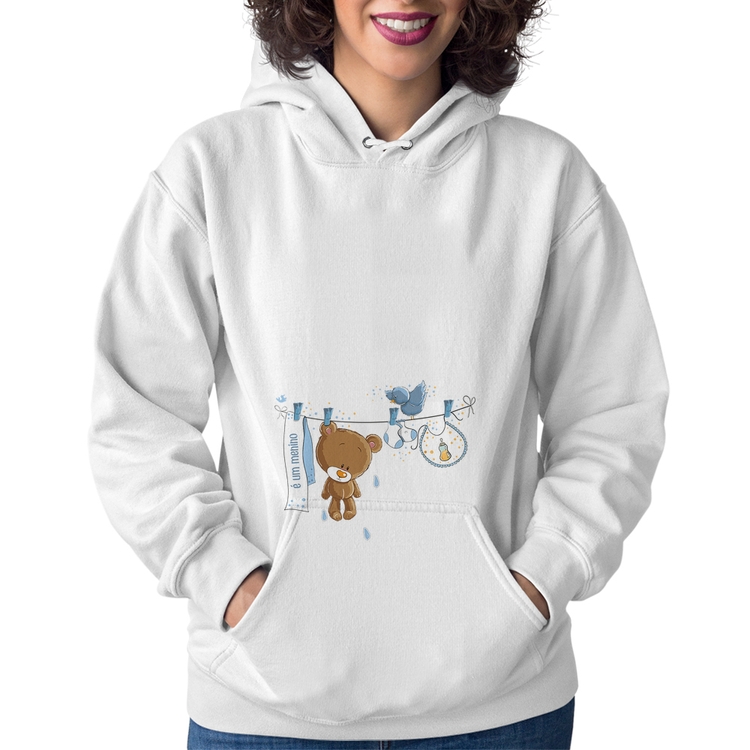 Moletom Feminino É um menino - Branco