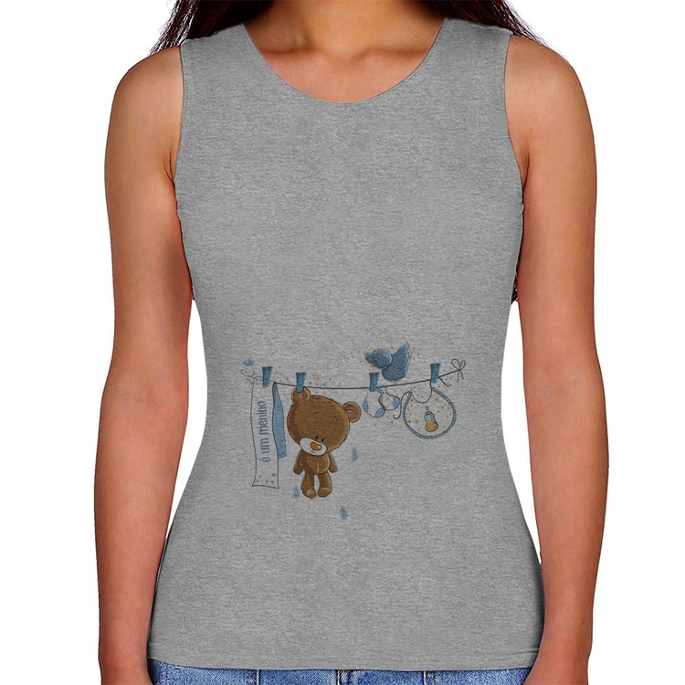 Regata Feminina É um menino - Cinza